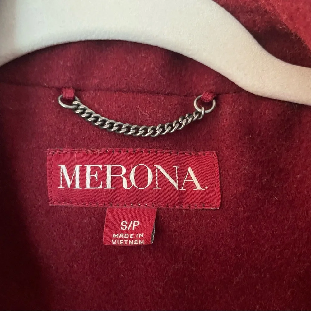 3 for $25! Merona Women's‎ Burgundy Double-Breasted Wool Blend Coat, size small